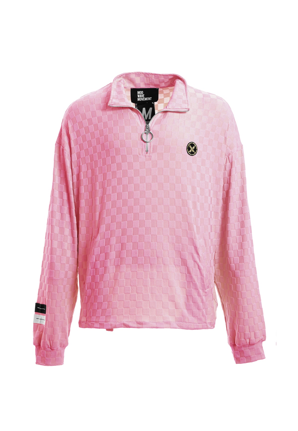 Chaqueta de media cremallera con textura de cuadros | MWM