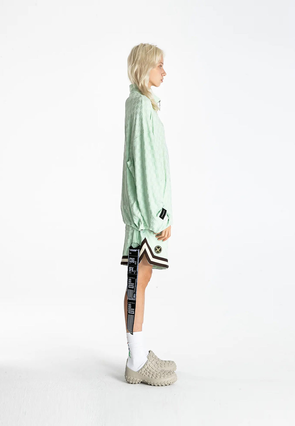 Chaqueta de media cremallera con textura de cuadros | MWM
