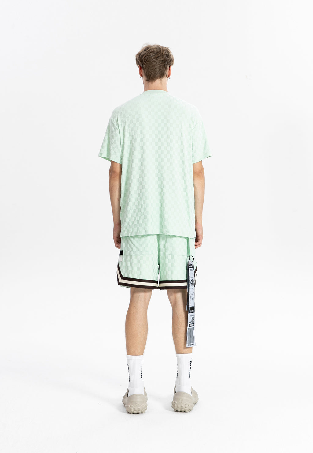 MWM SOFT FABRIC PLAID PRINT T-SHIRT