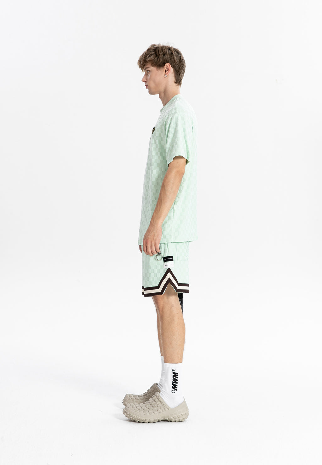 MWM SOFT FABRIC PLAID PRINT T-SHIRT
