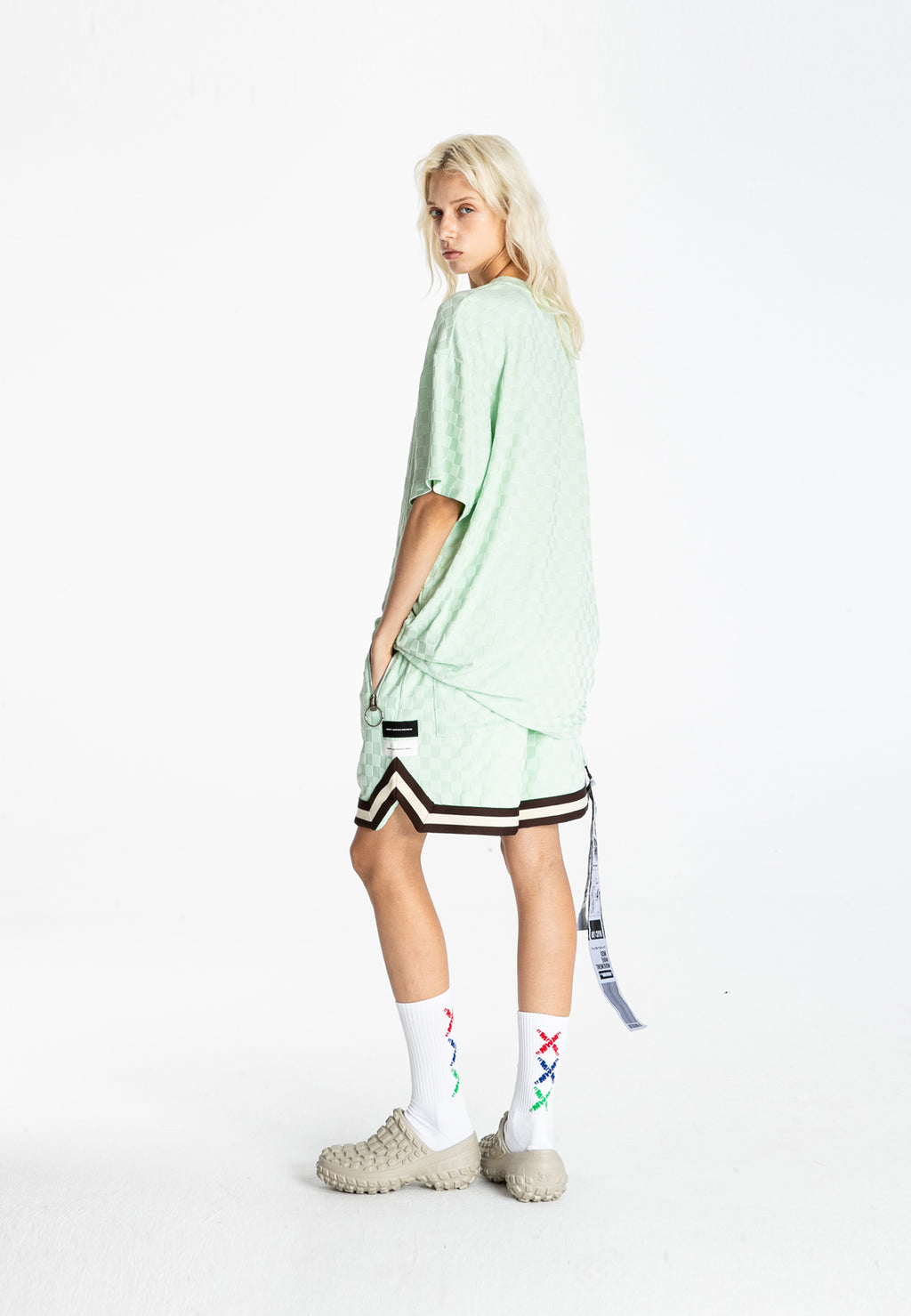 MWM SOFT FABRIC PLAID PRINT T-SHIRT
