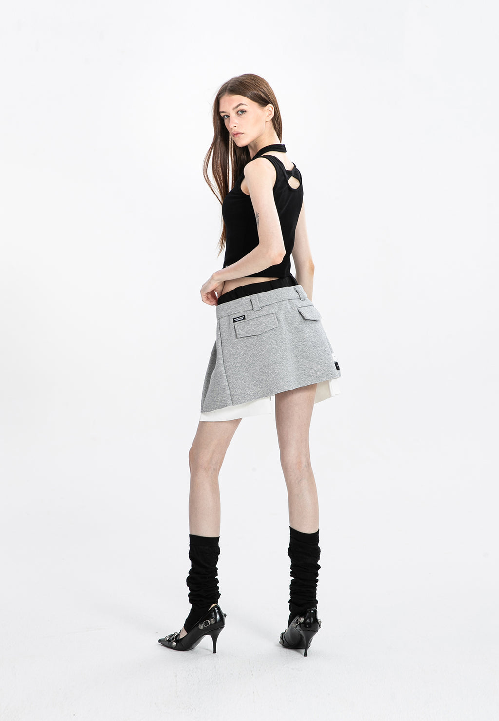 MWM KNITTED SKIRT WITH DOUBLE WAISTBAND