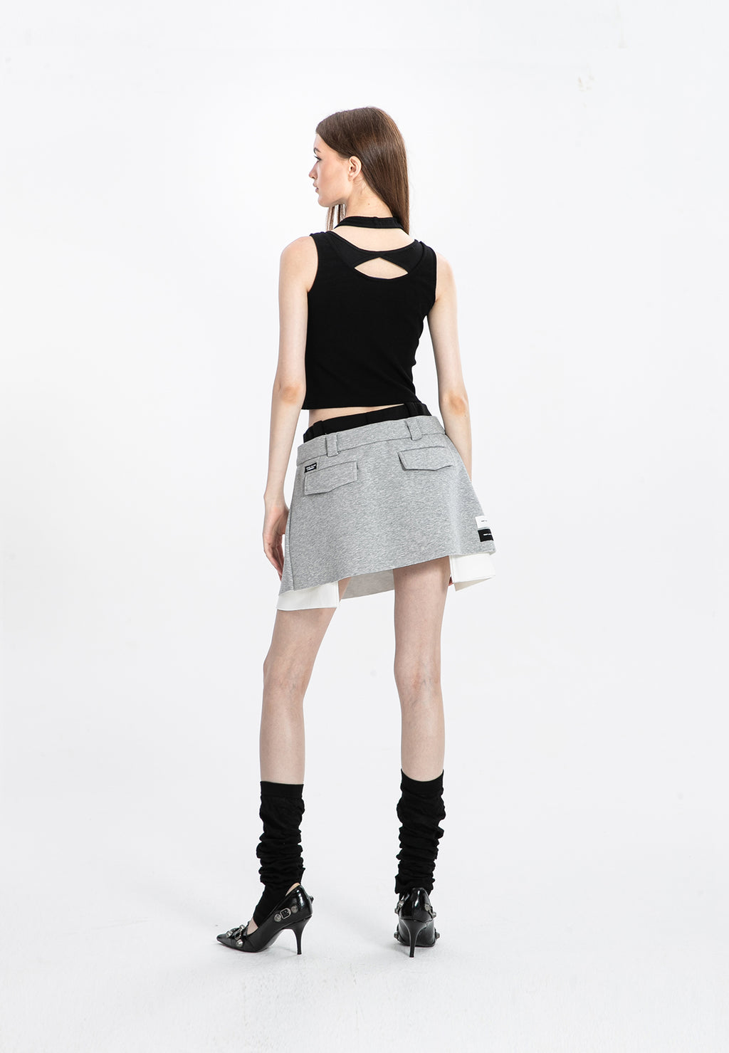 MWM KNITTED SKIRT WITH DOUBLE WAISTBAND