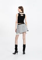 MWM KNITTED SKIRT WITH DOUBLE WAISTBAND