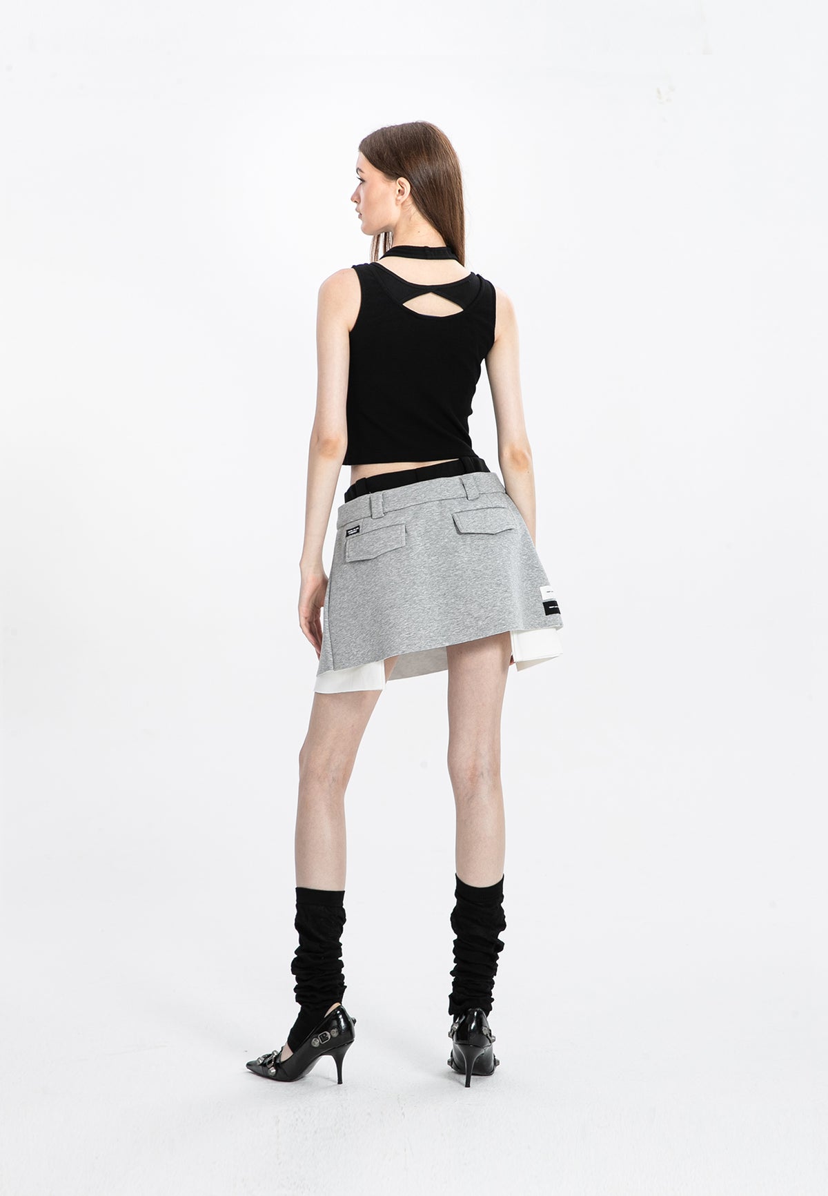 MWM KNITTED SKIRT WITH DOUBLE WAISTBAND
