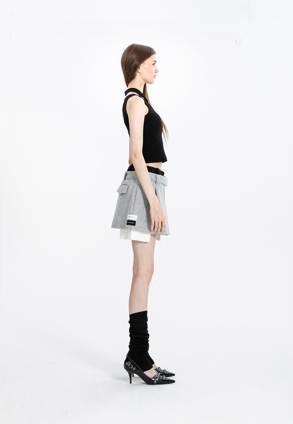 MWM KNITTED SKIRT WITH DOUBLE WAISTBAND