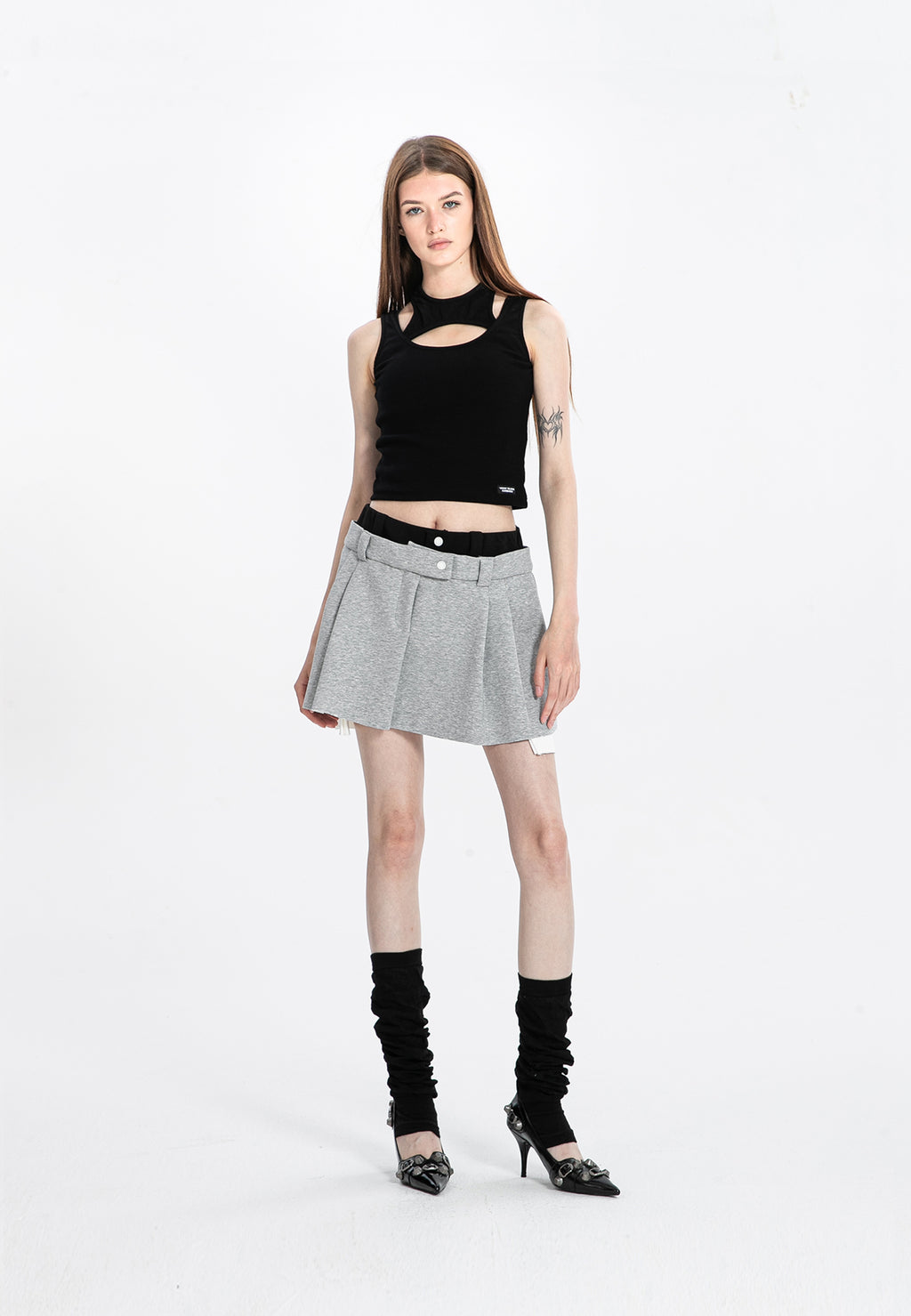 MWM KNITTED SKIRT WITH DOUBLE WAISTBAND