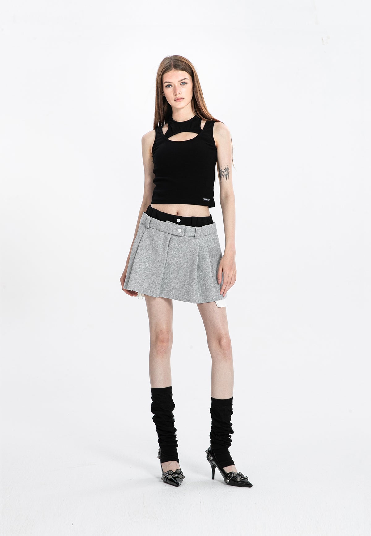 MWM KNITTED SKIRT WITH DOUBLE WAISTBAND
