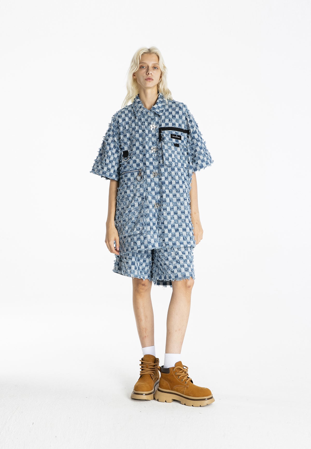 MWM OVERSIZED CHECKED DENIM SHIRT