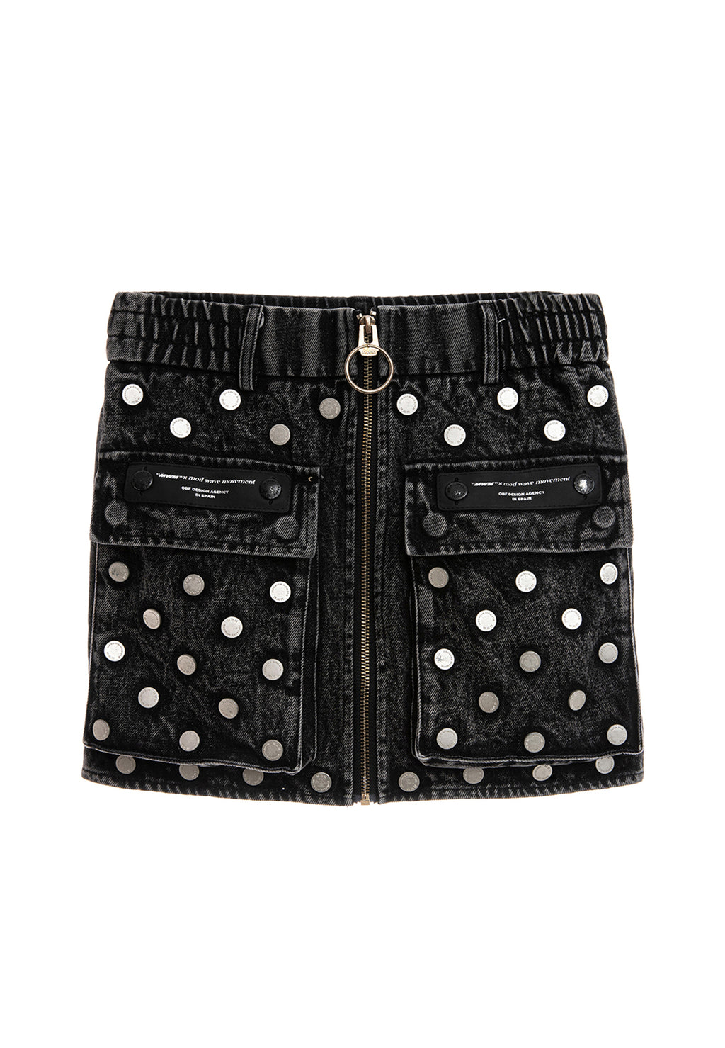 MWM DENIM MINI SKIRT WITH BUTTON DETAIL