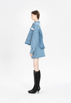 MWM DENIM MINI SKIRT WITH BUTTON DETAIL