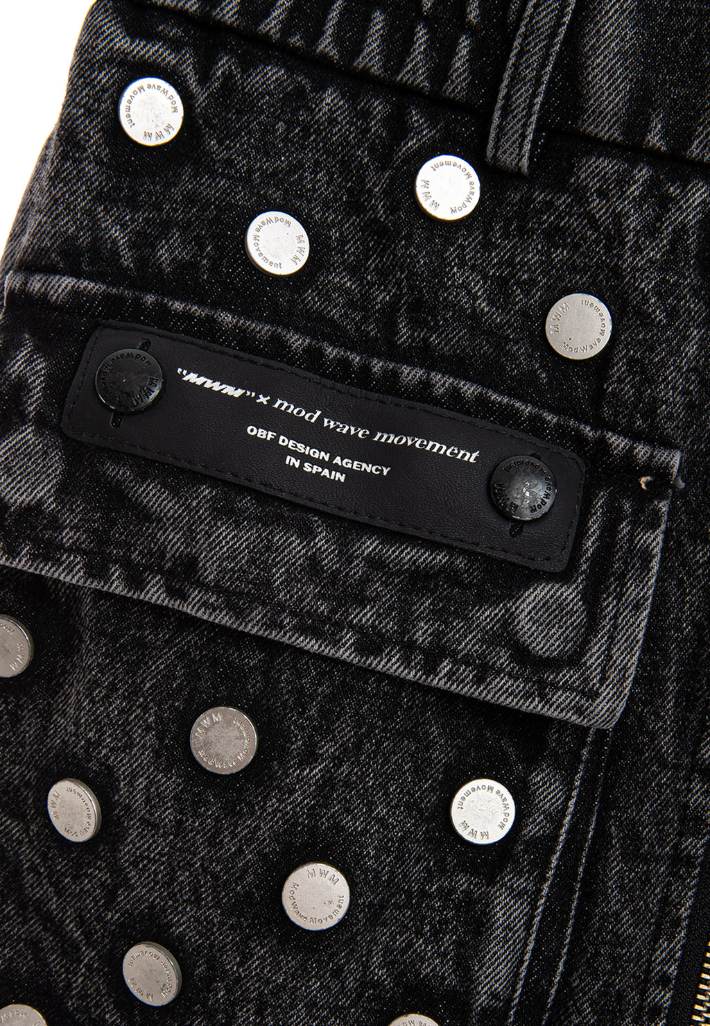 MWM DENIM MINI SKIRT WITH BUTTON DETAIL