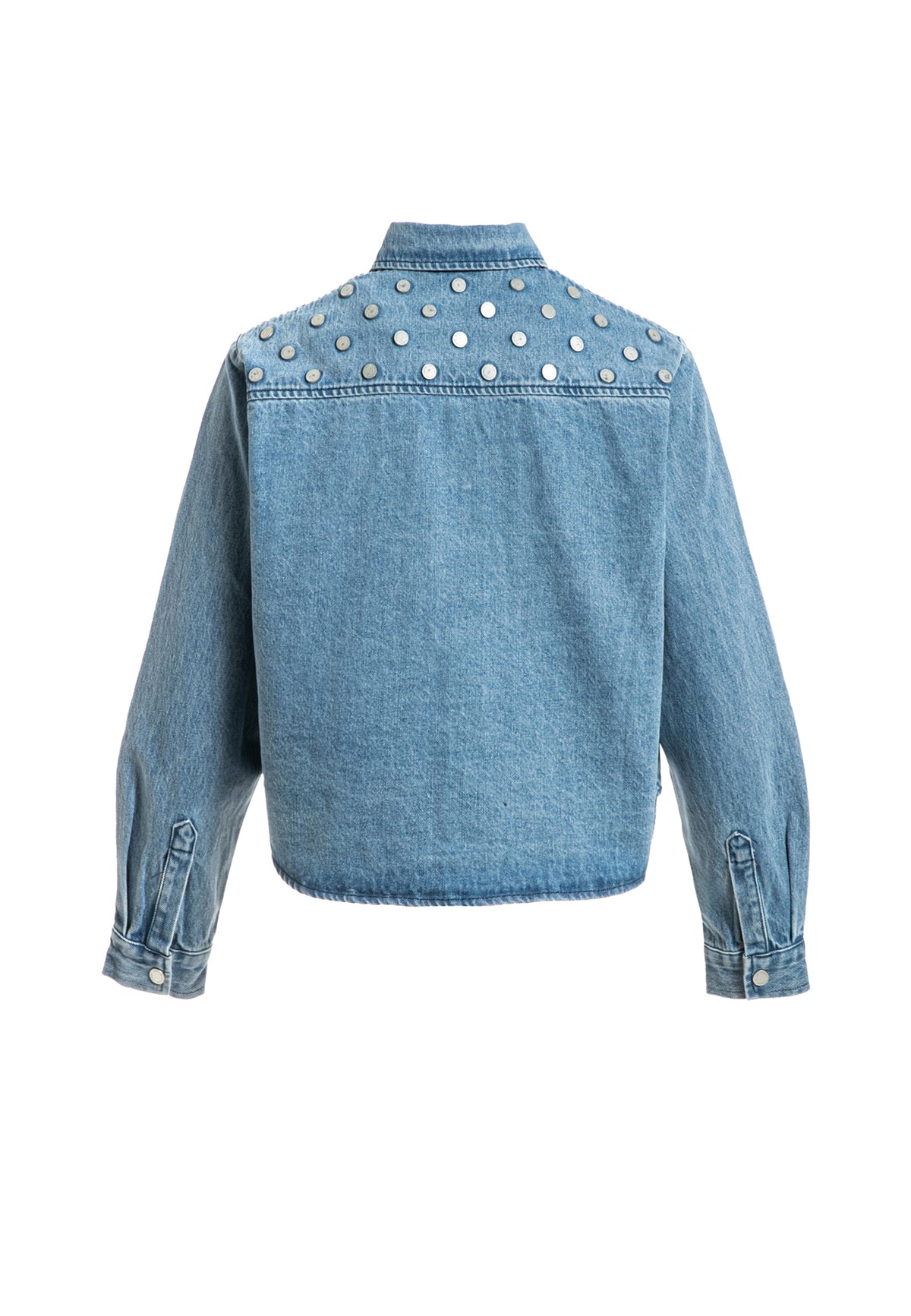 Sobrecamisa vaquera cropped con botones traseros | MWM