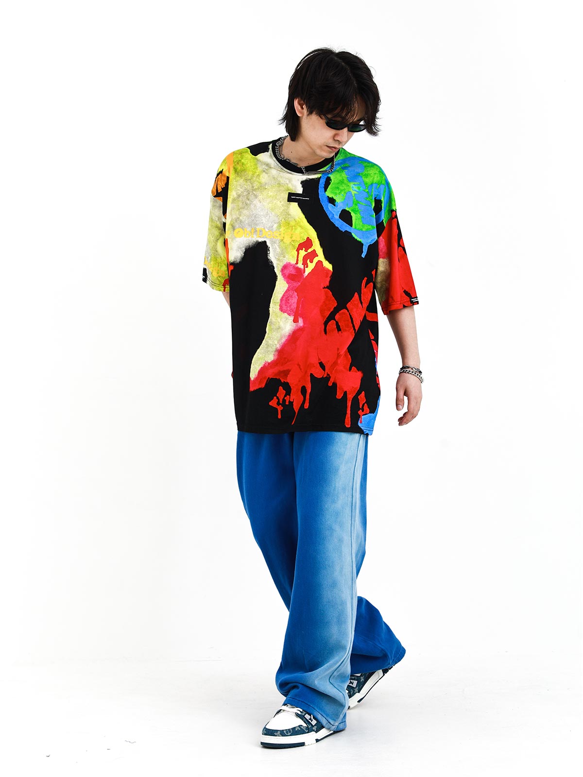 MULTICOLORED TIE-DYE T-SHIRT