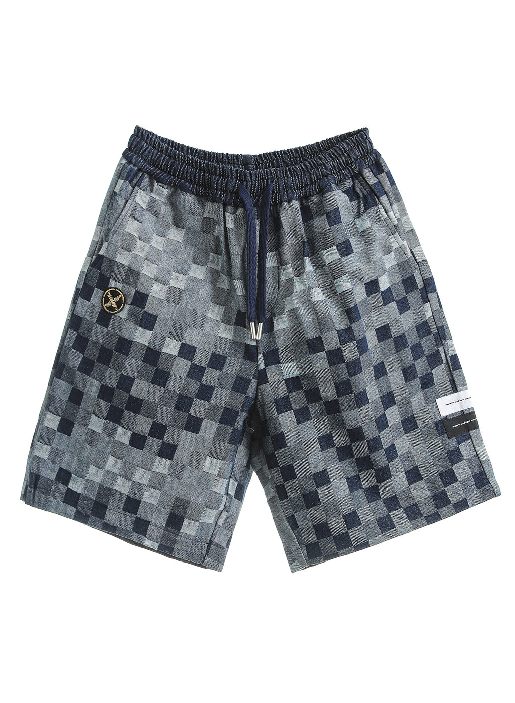 CHECKERED DENIM SHORTS MWM