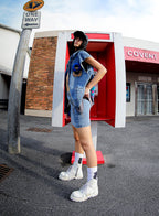 SKIRT MWM DENIM TEDDY BEAR