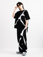 BLACK AND WHITE TROUSERS