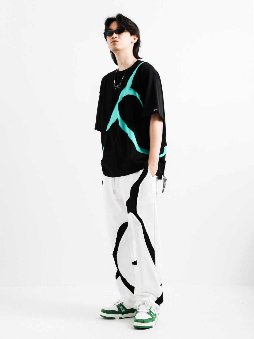BLACK AND WHITE TROUSERS