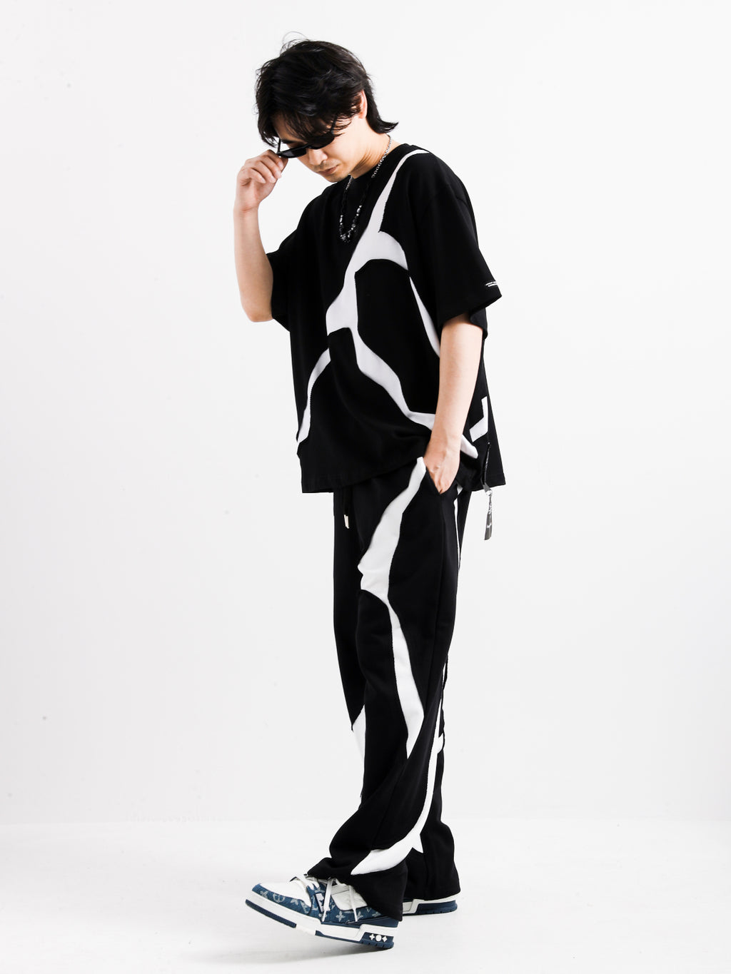 BLACK AND WHITE TROUSERS