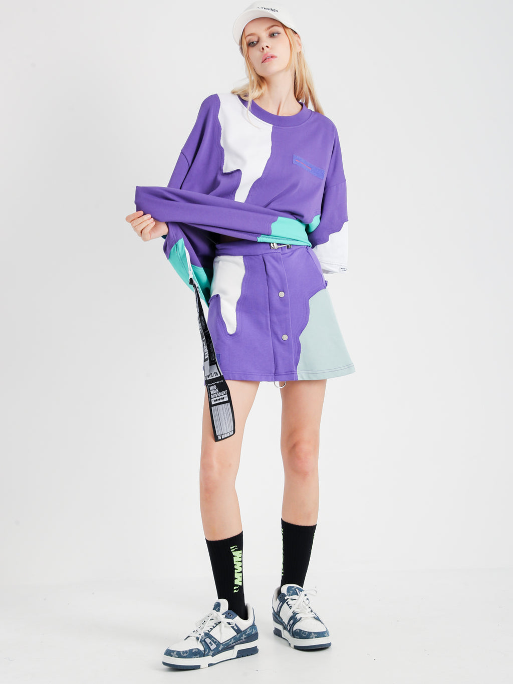 COLOR BLOCK SKIRT