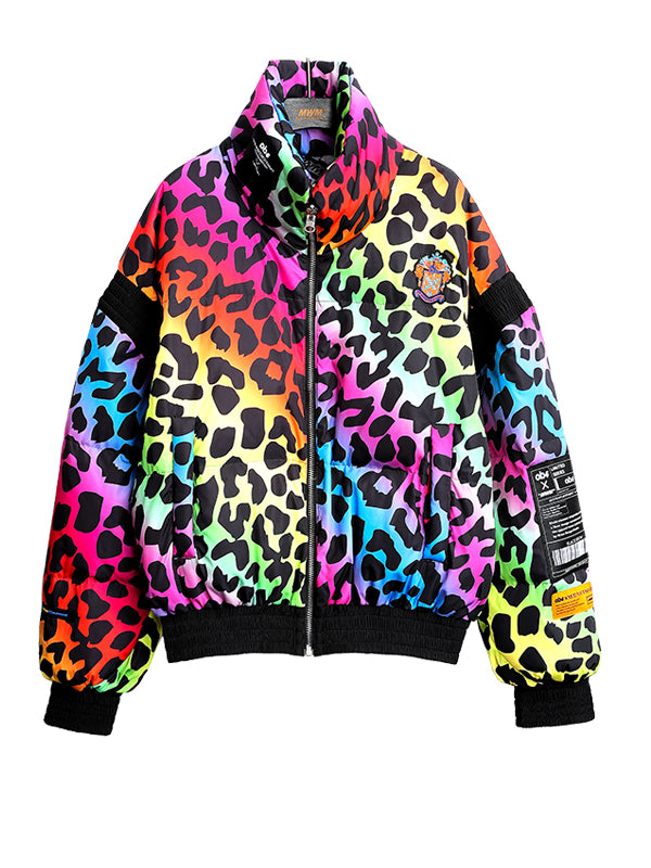 ANIMAL PRINT PUFFER COAT
