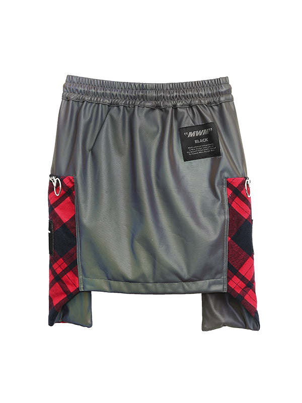 REFLECTIVE LACE-UP SKIRT