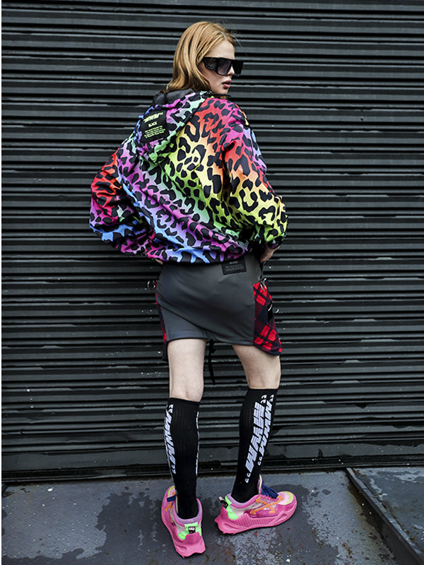 REFLECTIVE LACE-UP SKIRT