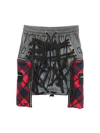 REFLECTIVE LACE-UP SKIRT
